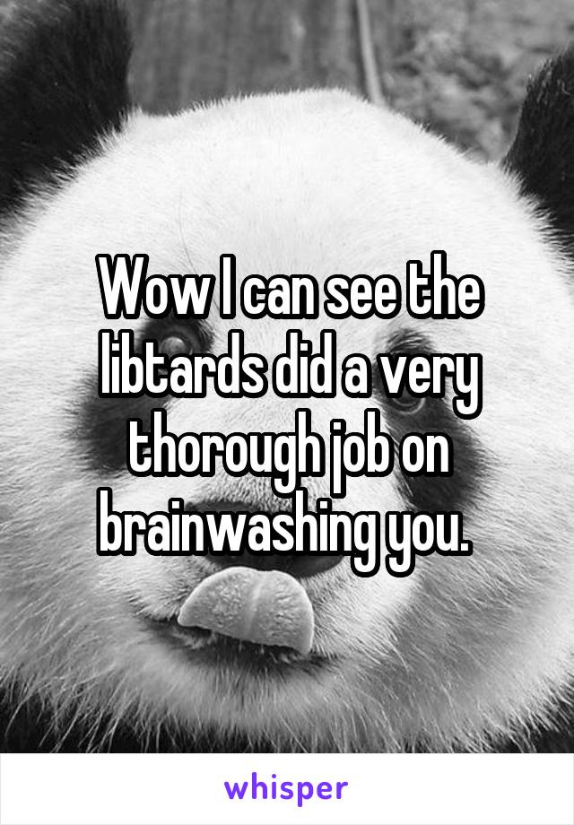 Wow I can see the libtards did a very thorough job on brainwashing you. 