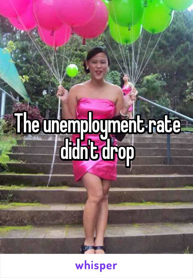 The unemployment rate didn't drop