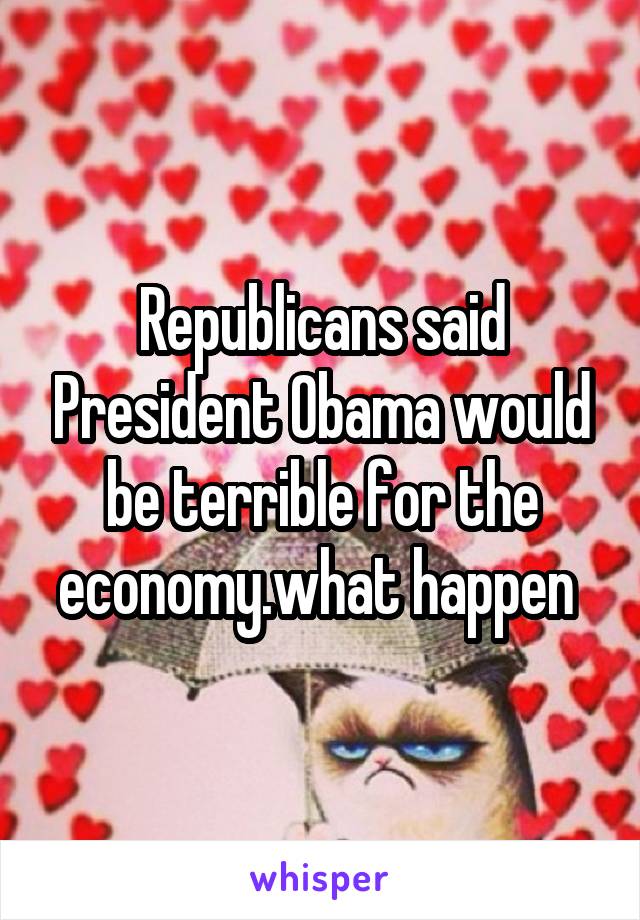 Republicans said President Obama would be terrible for the economy.what happen 