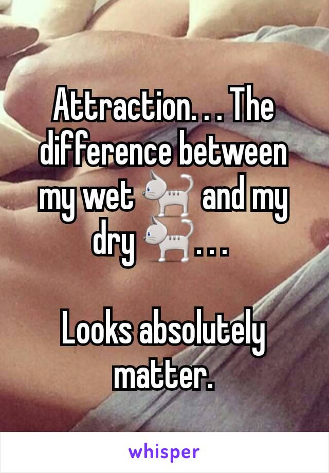 Attraction. . . The difference between my wet 🐈 and my dry 🐈. . . 

Looks absolutely matter.