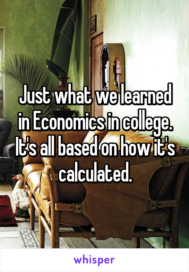 Just what we learned in Economics in college. It's all based on how it's calculated.