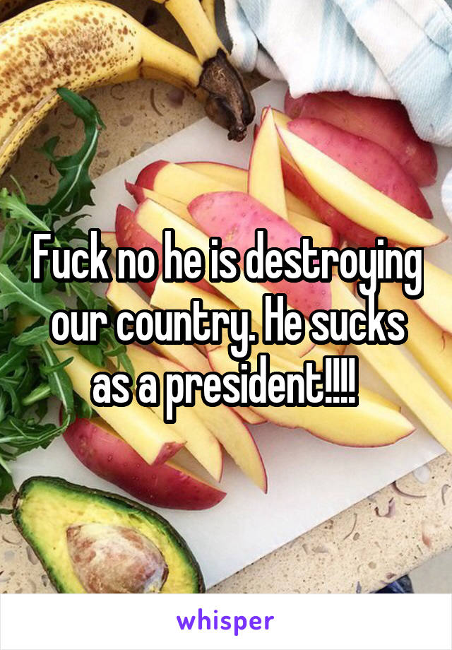 Fuck no he is destroying our country. He sucks as a president!!!! 