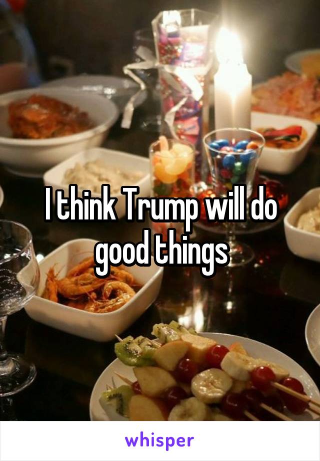 I think Trump will do good things