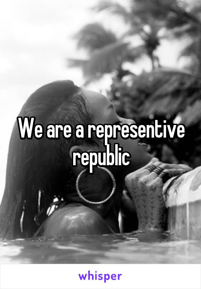We are a representive republic