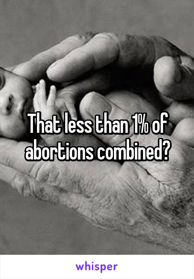 That less than 1% of abortions combined?