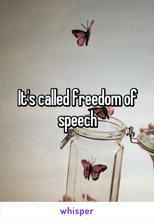 It's called freedom of speech