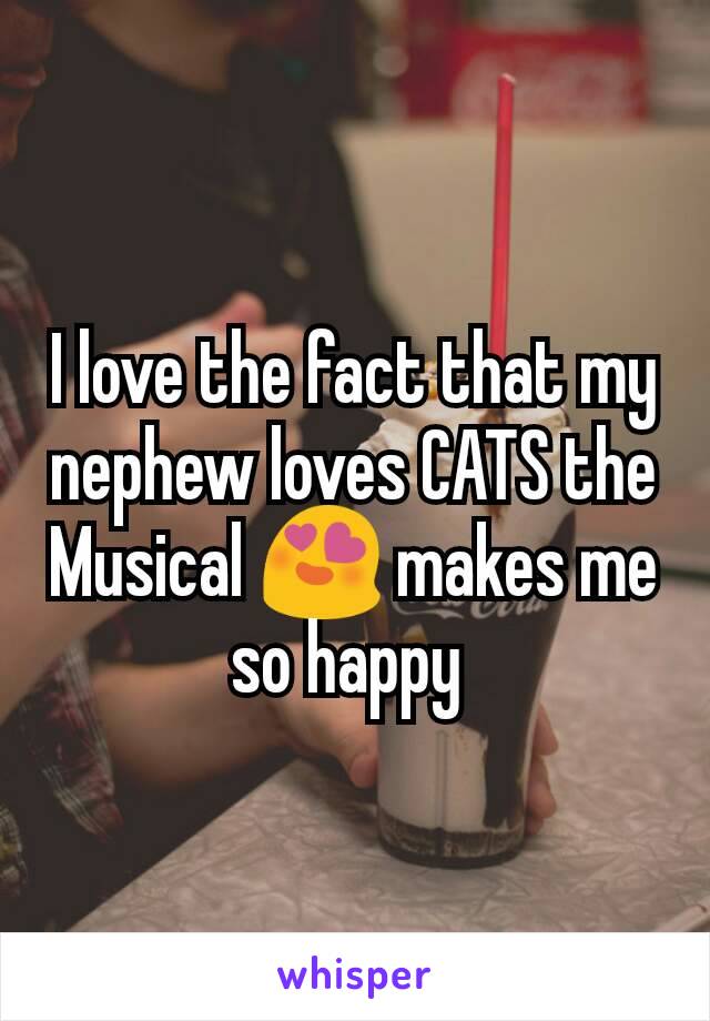 I love the fact that my nephew loves CATS the Musical 😍 makes me so happy 