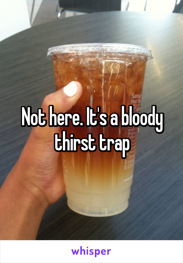 Not here. It's a bloody thirst trap