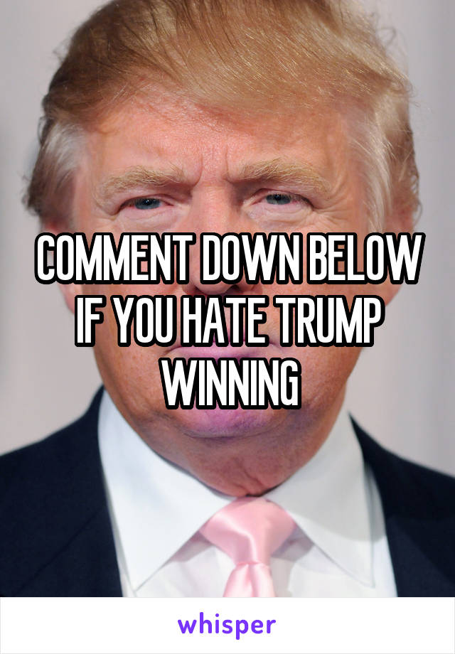 COMMENT DOWN BELOW IF YOU HATE TRUMP WINNING