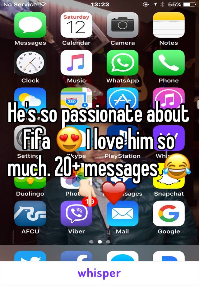 He's so passionate about Fifa 😍 I love him so much. 20+ messages 😂👇🏻❤️