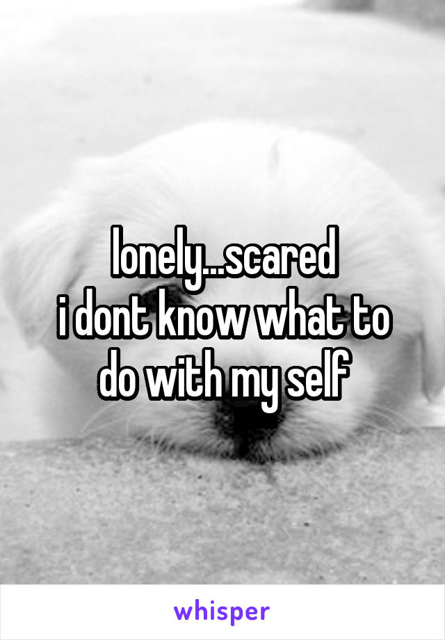 lonely...scared
i dont know what to do with my self