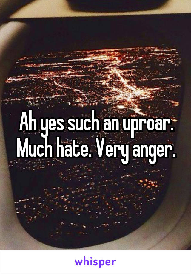 Ah yes such an uproar. Much hate. Very anger.