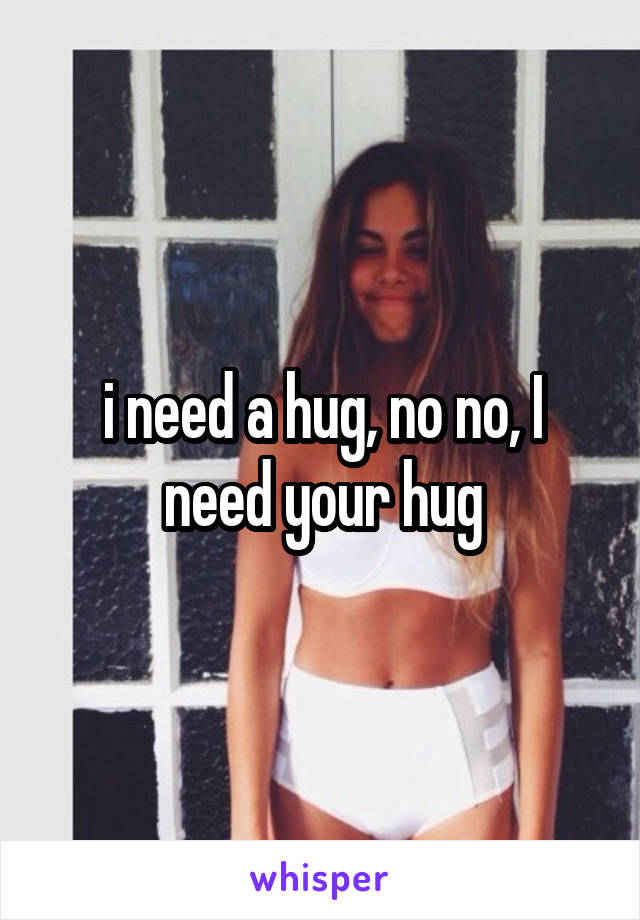 i need a hug, no no, I need your hug