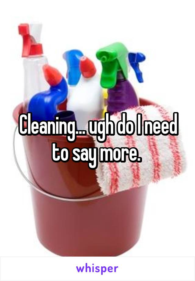 Cleaning... ugh do I need to say more. 