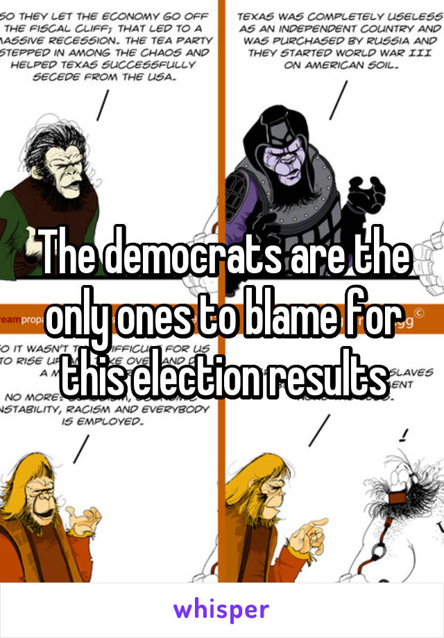 The democrats are the only ones to blame for this election results