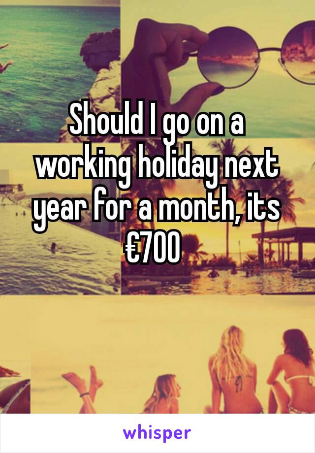 Should I go on a working holiday next year for a month, its  €700 