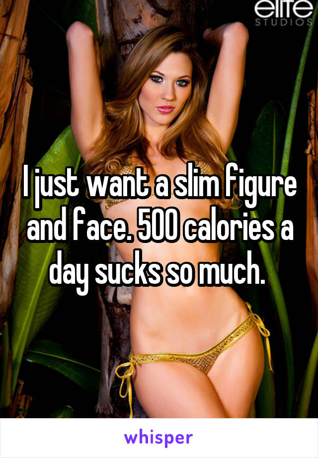 I just want a slim figure and face. 500 calories a day sucks so much. 