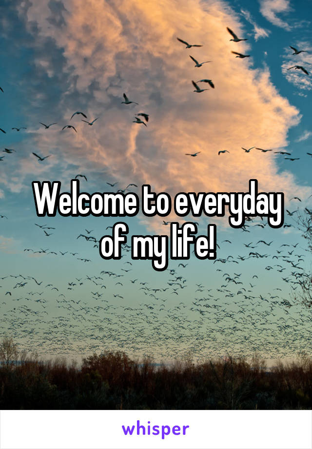 Welcome to everyday of my life!