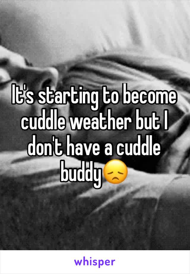 It's starting to become cuddle weather but I don't have a cuddle buddy😞