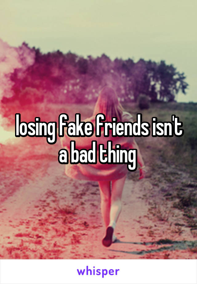 losing fake friends isn't a bad thing 