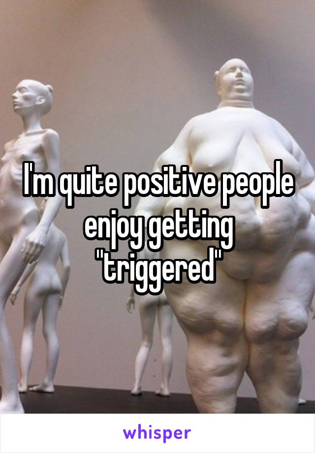 I'm quite positive people enjoy getting "triggered"