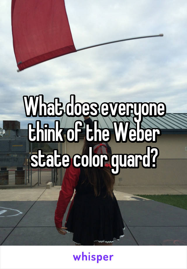 What does everyone think of the Weber state color guard?