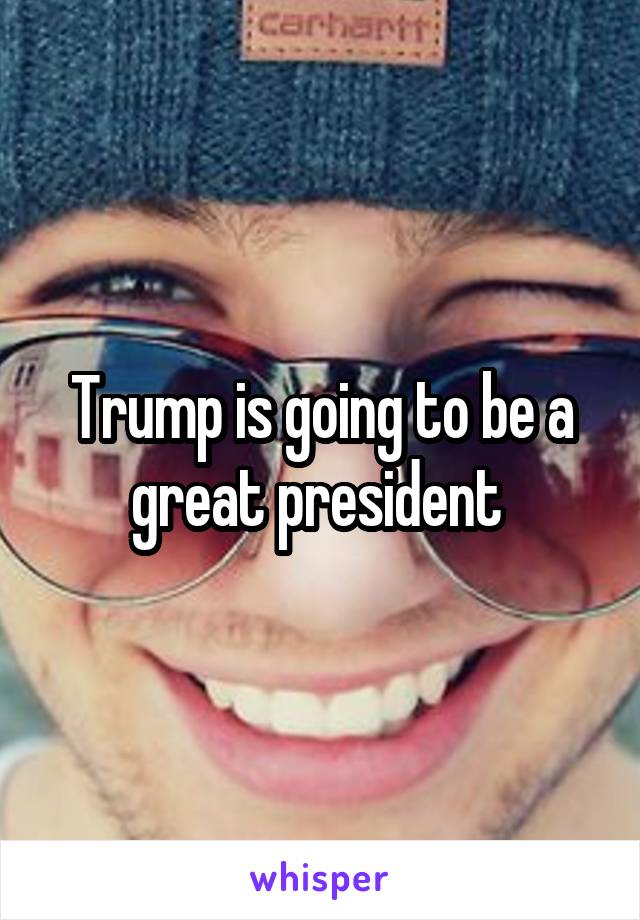 Trump is going to be a great president 