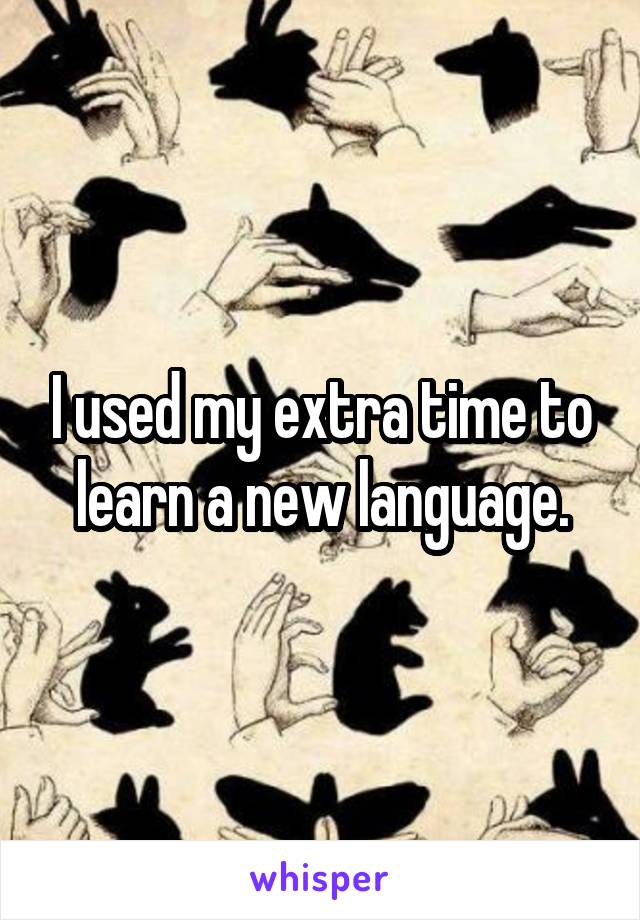 I used my extra time to learn a new language.