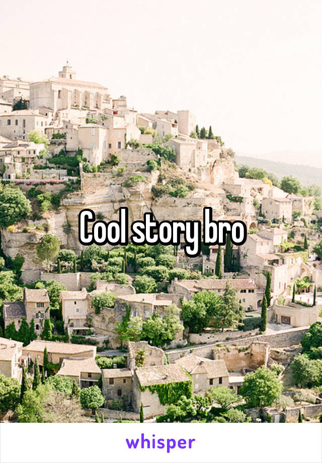 Cool story bro