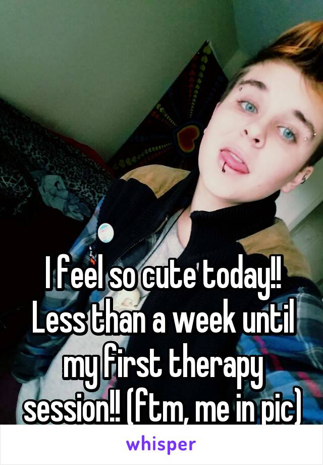 




I feel so cute today!! Less than a week until my first therapy session!! (ftm, me in pic)