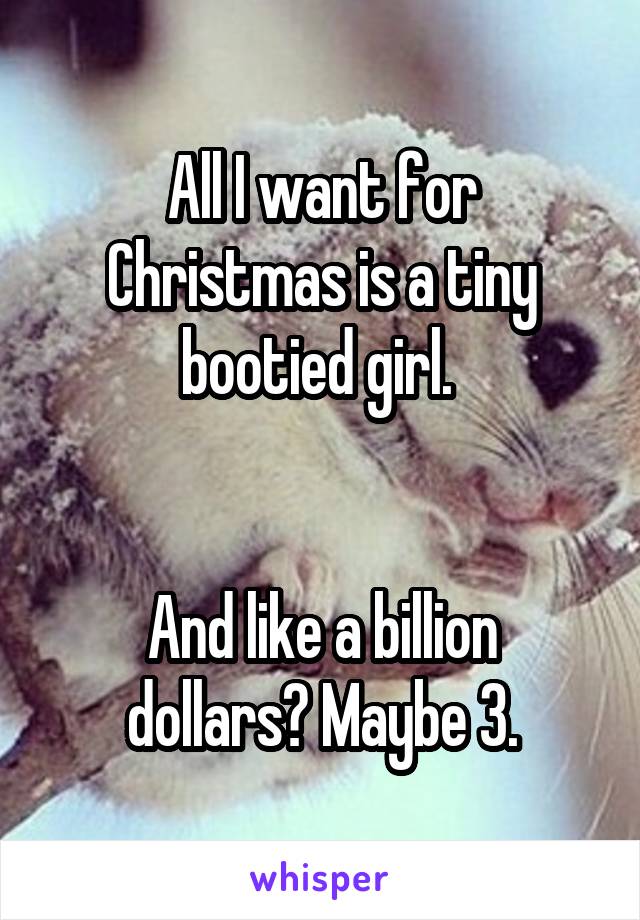 All I want for Christmas is a tiny bootied girl. 


And like a billion dollars? Maybe 3.