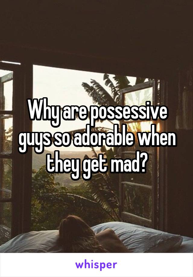 Why are possessive guys so adorable when they get mad?