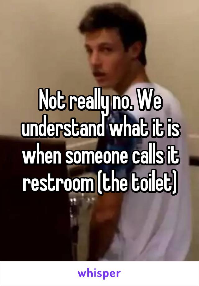 Not really no. We understand what it is when someone calls it restroom (the toilet)