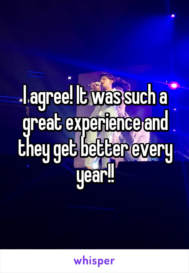 I agree! It was such a great experience and they get better every year!!