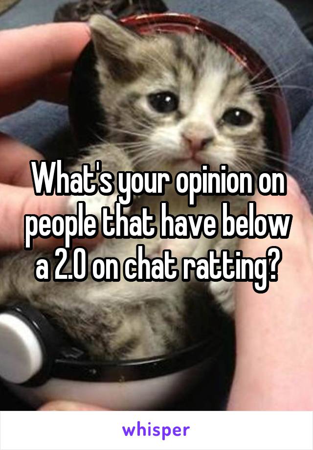 What's your opinion on people that have below a 2.0 on chat ratting?