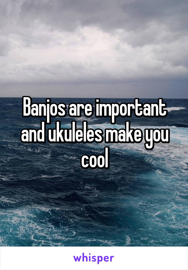 Banjos are important and ukuleles make you cool