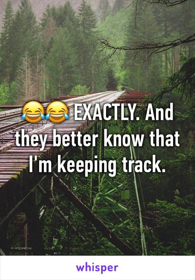 😂😂 EXACTLY. And they better know that I'm keeping track. 