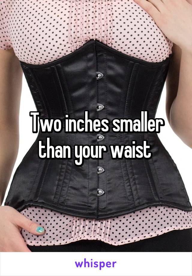 Two inches smaller than your waist 