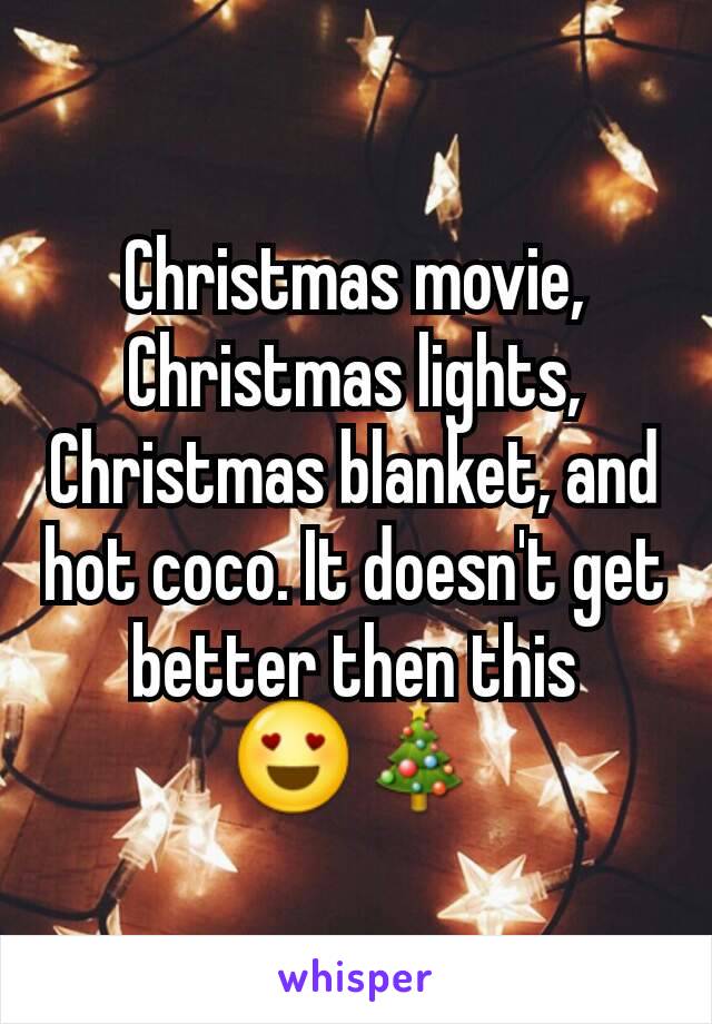 Christmas movie, Christmas lights, Christmas blanket, and hot coco. It doesn't get better then this
😍🎄