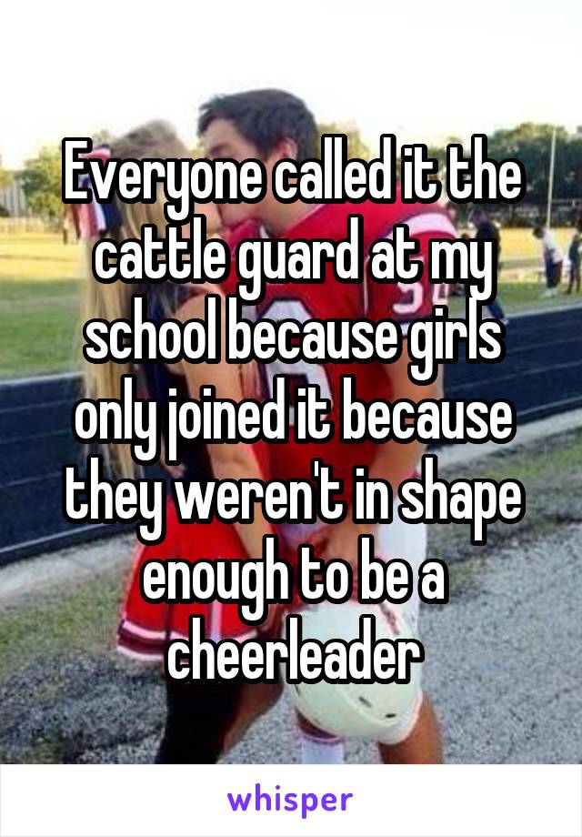 Everyone called it the cattle guard at my school because girls only joined it because they weren't in shape enough to be a cheerleader