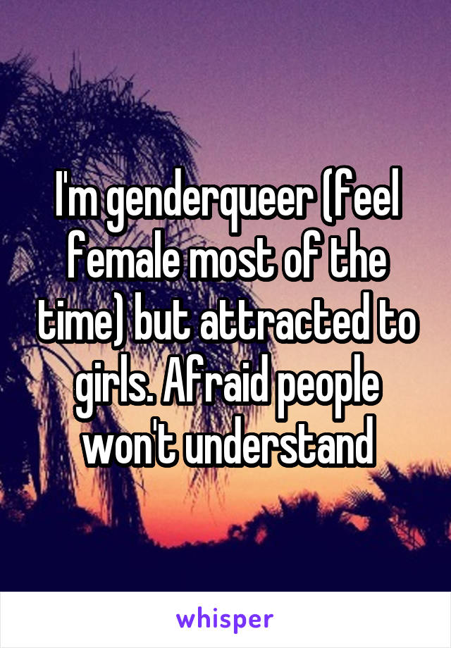 I'm genderqueer (feel female most of the time) but attracted to girls. Afraid people won't understand