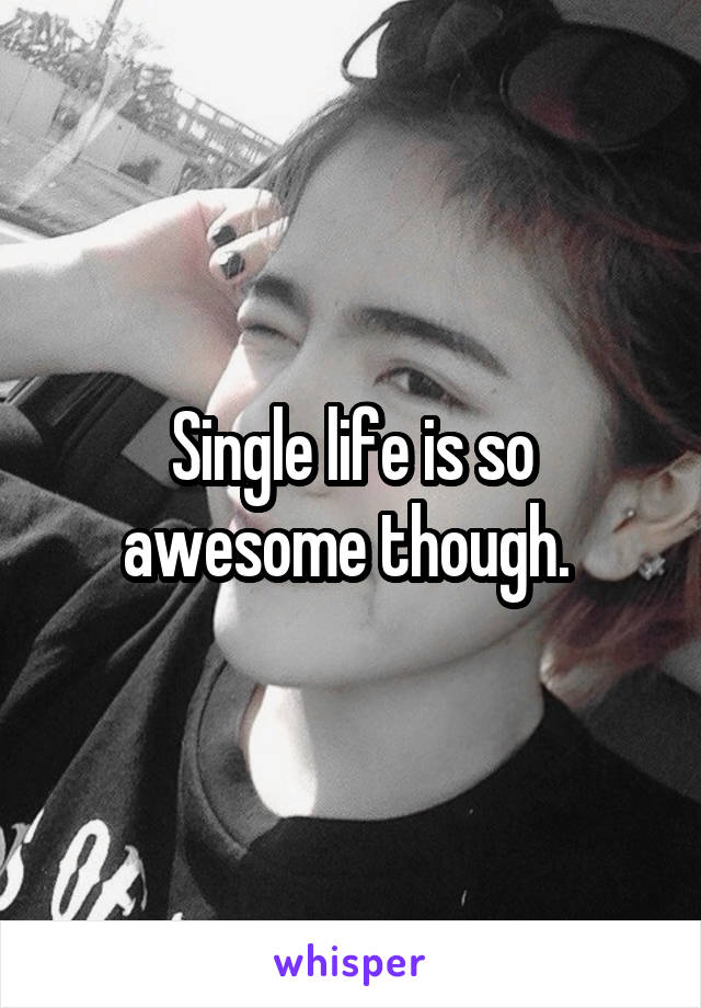 Single life is so awesome though. 