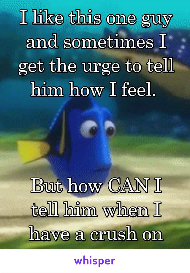 I like this one guy and sometimes I get the urge to tell him how I feel. 



But how CAN I tell him when I have a crush on him?!