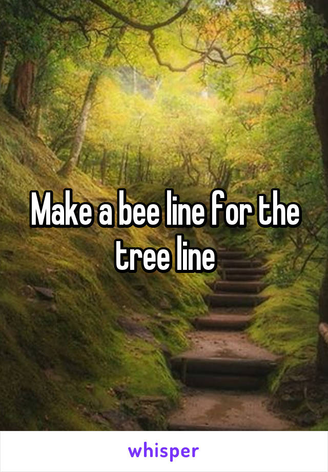 Make a bee line for the tree line