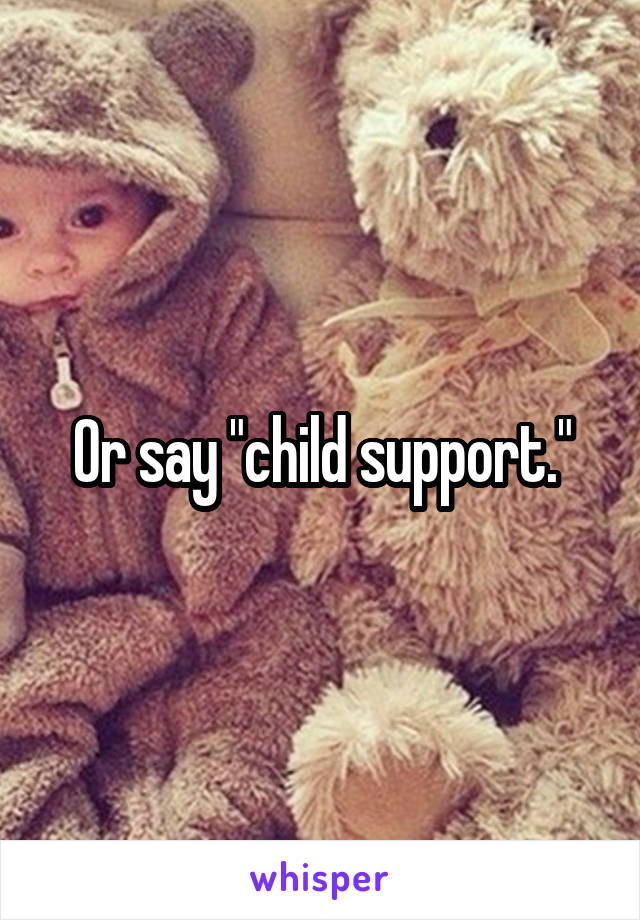 Or say "child support."