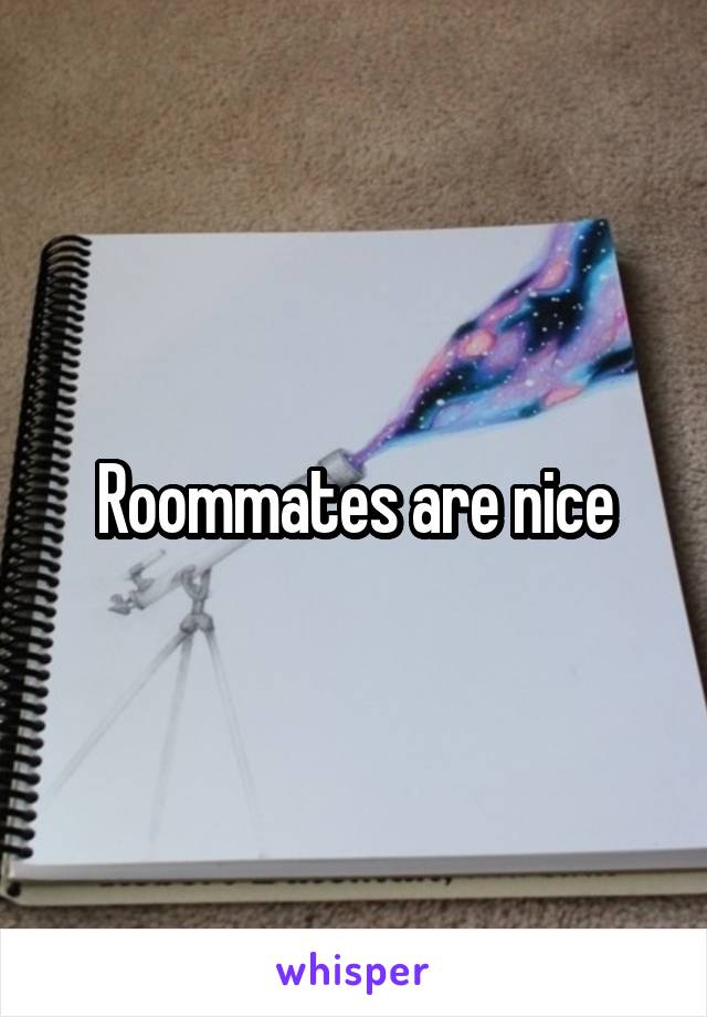 Roommates are nice