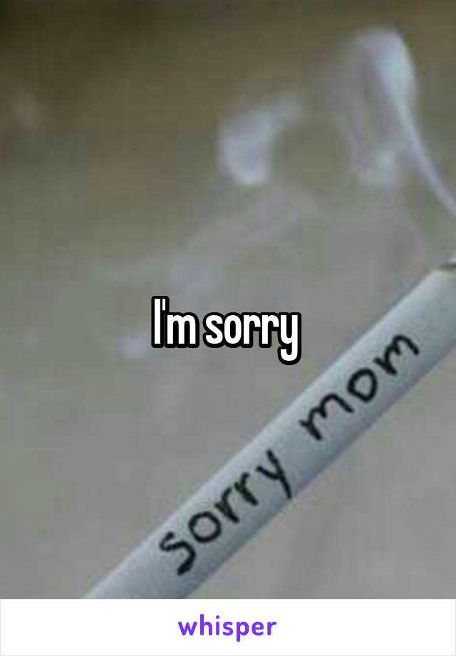 I'm sorry 