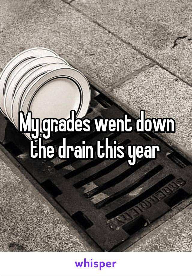 My grades went down the drain this year 