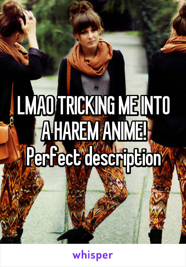 LMAO TRICKING ME INTO A HAREM ANIME! Perfect description