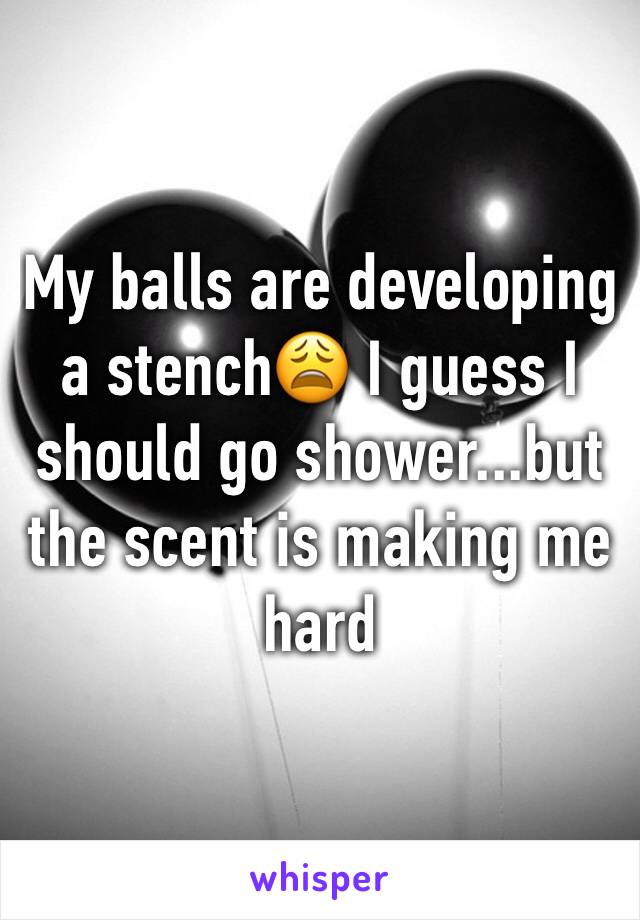 My balls are developing a stench😩 I guess I should go shower...but the scent is making me hard